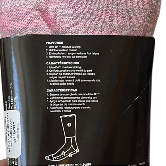 Harley-Davidson Heathered Pink All Weather Socks, 2 Pairs, Size M, NWT - Picture 5 of 6